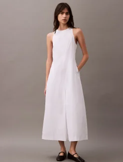 Calvin Klein Ärmelloses Midikleid aus Baumwoll-Popeline^Damen Kleider & Röcke