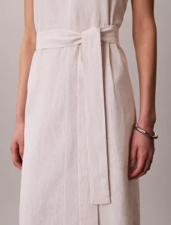 Calvin Klein Ärmelloses Midikleid aus einer Leinenmischung^Damen Kleider & Röcke