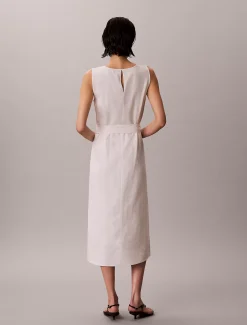 Calvin Klein Ärmelloses Midikleid aus einer Leinenmischung^Damen Kleider & Röcke