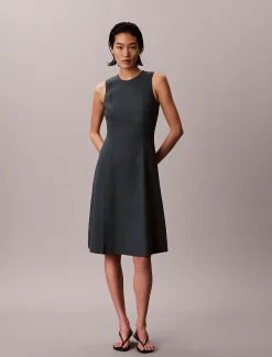Calvin Klein Ärmelloses Midikleid aus einer Leinenmischung^Damen Kleider & Röcke