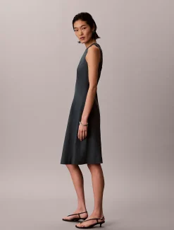 Calvin Klein Ärmelloses Midikleid aus einer Leinenmischung^Damen Kleider & Röcke