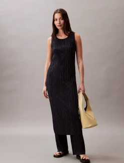 Calvin Klein Ärmelloses Midikleid aus Plissee^Damen Kleider & Röcke