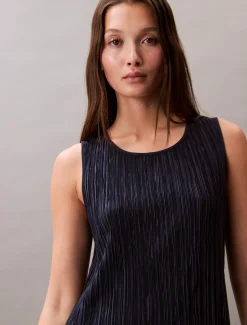 Calvin Klein Ärmelloses Midikleid aus Plissee^Damen Kleider & Röcke