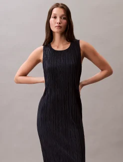 Calvin Klein Ärmelloses Midikleid aus Plissee^Damen Kleider & Röcke