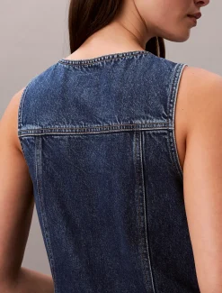 Calvin Klein Ärmelloses Trucker-Kleid aus Denim^Damen Kleider & Röcke