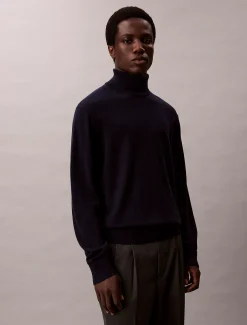 Calvin Klein Rollkragenpullover aus Merinowolle^Herren Strickdesigns