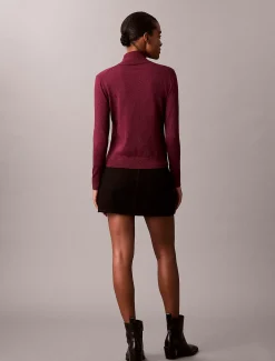 Calvin Klein Rollkragenpullover aus Merinowolle und Lurex^Damen Strickdesigns