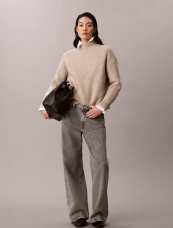 Calvin Klein Rollkragenpullover mit weichen Rippen^Damen Strickdesigns