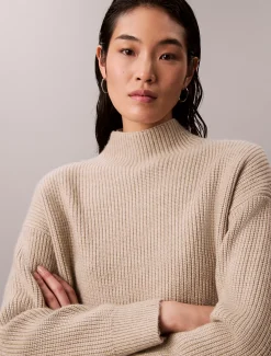 Calvin Klein Rollkragenpullover mit weichen Rippen^Damen Strickdesigns