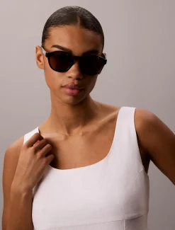 Calvin Klein Runde Sonnenbrille CKJ26604S^Damen Sonnenbrillen|Sonnenbrillen