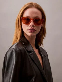 Calvin Klein Runde Sonnenbrille CKJ25601S^Damen Sonnenbrillen|BademodeFrisch Eingetroffen