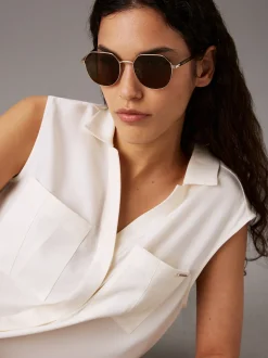 Calvin Klein Runde Sonnenbrille CK23125S^Damen Sonnenbrillen|Sonnenbrillen