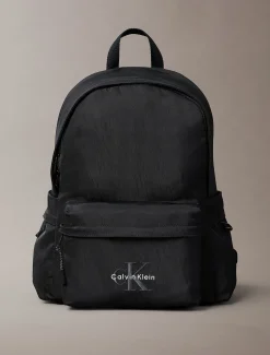 Calvin Klein Runder Rucksack aus Nylon mit Monologo^Damen Taschen & Accessoires|RucksäckeFrisch Eingetroffen