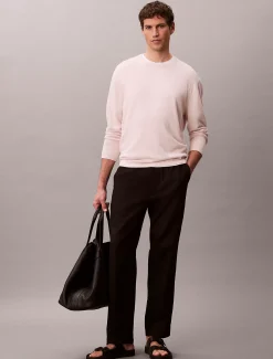 Calvin Klein Rundhalspullover aus Leinen-Mix^Herren Strickdesigns