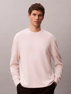 Calvin Klein Rundhalspullover aus Leinen-Mix^Herren Strickdesigns