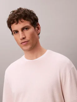 Calvin Klein Rundhalspullover aus Leinen-Mix^Herren Strickdesigns