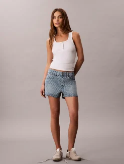 Calvin Klein 90's Denim-Shorts mit Monogramm^Damen Hosen & Shorts