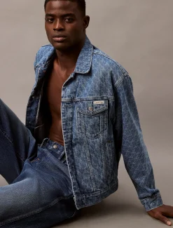 Calvin Klein 90's Logo Denim Jacket^Herren Jeansjacken|JackenFrisch Eingetroffen