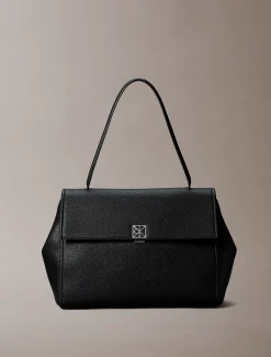 Calvin Klein Satchel-Tasche mit genarbter Oberfläche^Damen SchultertaschenFrisch Eingetroffen|Taschen