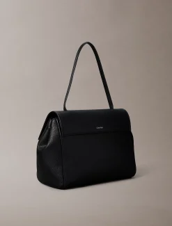 Calvin Klein Satchel-Tasche mit genarbter Oberfläche^Damen SchultertaschenFrisch Eingetroffen|Taschen