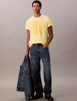 Calvin Klein Schlichtes T-Shirt mit Monogramm-Logo^Herren T-shirts