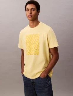 Calvin Klein Schlichtes T-Shirt mit Monogramm-Logo^Herren T-shirts