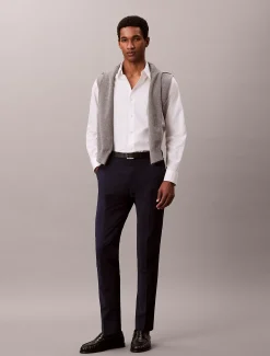 Calvin Klein Schmale Hose aus tropischem Wollgemisch^Herren Hosen & Shorts|Anzüge