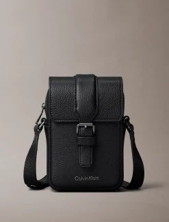 Calvin Klein Schmale Reporter Bag aus Leder^Herren Umhängetaschen & Schultertaschen|Taschen