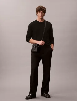 Calvin Klein Schmale Reporter Bag aus Leder^Herren Umhängetaschen & Schultertaschen|Taschen