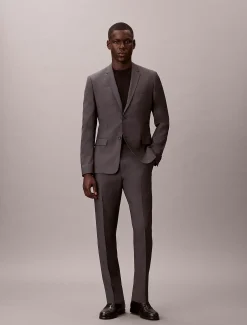 Calvin Klein Schmale, strukturierte Anzughose aus Wolle^Herren Hosen & Shorts|Anzüge