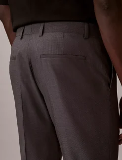 Calvin Klein Schmale, strukturierte Anzughose aus Wolle^Herren Hosen & Shorts|Anzüge