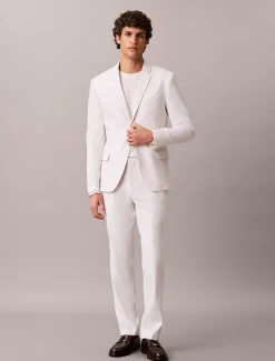 Calvin Klein Schmaler Blazer aus Leinen-Mix^Herren Anzüge|JackenFrisch Eingetroffen
