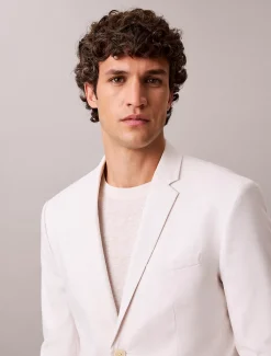 Calvin Klein Schmaler Blazer aus Leinen-Mix^Herren Anzüge|JackenFrisch Eingetroffen