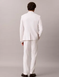 Calvin Klein Schmaler Blazer aus Leinen-Mix^Herren Anzüge|JackenFrisch Eingetroffen