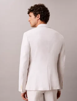 Calvin Klein Schmaler Blazer aus Leinen-Mix^Herren Anzüge|JackenFrisch Eingetroffen