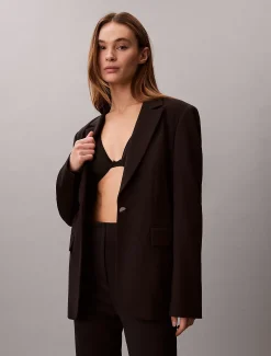 Calvin Klein Schmaler Blazer aus Ponté-Stoff^Damen JackenFrisch Eingetroffen