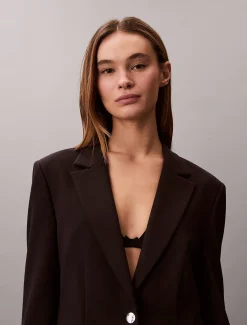 Calvin Klein Schmaler Blazer aus Ponté-Stoff^Damen JackenFrisch Eingetroffen
