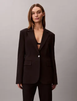 Calvin Klein Schmaler Blazer aus Ponté-Stoff^Damen JackenFrisch Eingetroffen