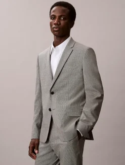 Calvin Klein Schmaler Blazer mit Hahnentrittmuster^Herren Anzüge