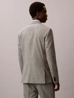 Calvin Klein Schmaler Blazer mit Hahnentrittmuster^Herren Anzüge