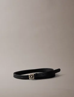 Calvin Klein Schmaler Logo-Gürtel aus Vollnarbenleder^Damen Gürtel