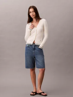 Calvin Klein Schmaler Strick-Cardigan mit Zopfstrickmuster^Damen Strickdesigns