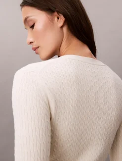 Calvin Klein Schmaler Strick-Cardigan mit Zopfstrickmuster^Damen Strickdesigns