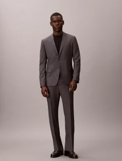 Calvin Klein Schmaler, strukturierter Blazer aus Wolle^Herren Anzüge|JackenFrisch Eingetroffen