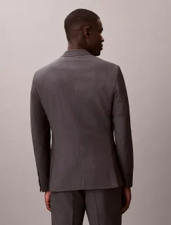 Calvin Klein Schmaler, strukturierter Blazer aus Wolle^Herren Anzüge|JackenFrisch Eingetroffen