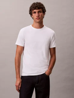 Calvin Klein Schmales Baumwoll-T-Shirt mit Liquid Touch^Herren T-shirts