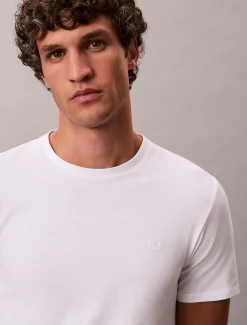 Calvin Klein Schmales Baumwoll-T-Shirt mit Liquid Touch^Herren T-shirts