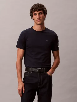 Calvin Klein Schmales Baumwoll-T-Shirt mit Liquid Touch^Herren T-shirts