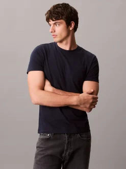 Calvin Klein Schmales Baumwoll-T-Shirt mit Liquid Touch^Herren T-shirts