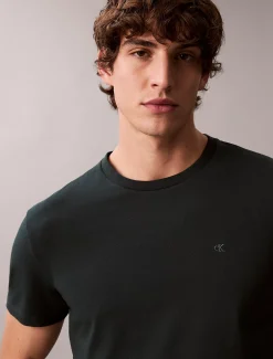 Calvin Klein Schmales Baumwoll-T-Shirt mit Liquid Touch^Herren T-shirts